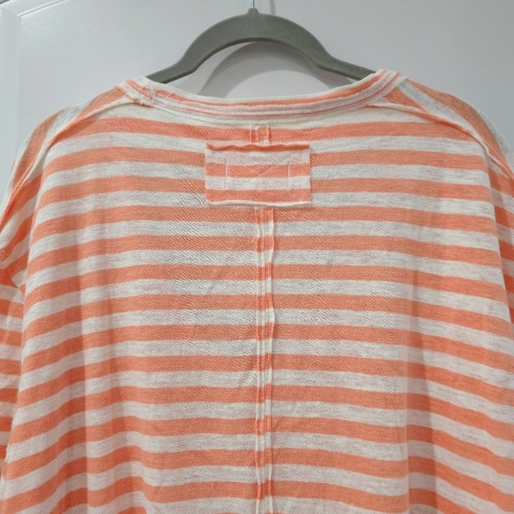 FREE PEOPLE We The Free ALL I NEED TEE, V Neck Striped, Oversized, Front Pocket - Picture 11 of 16